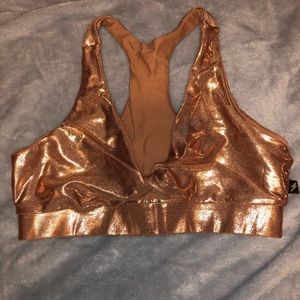Cleo the Hurricane Rose Gold set. High waisted bottoms with scrunch bum